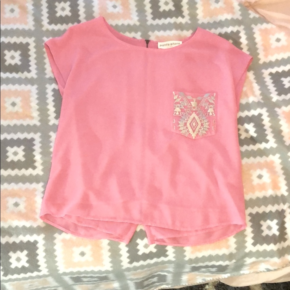 Embroidered pocket blouse